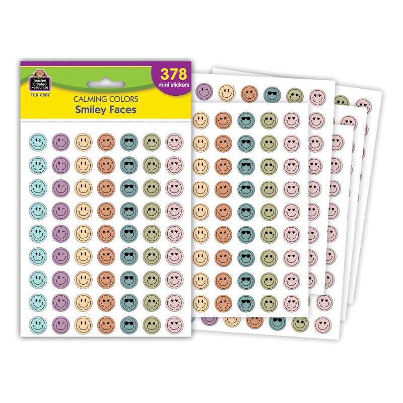 Calming Colors Smiley Faces Mini Stickers, Pack of 378