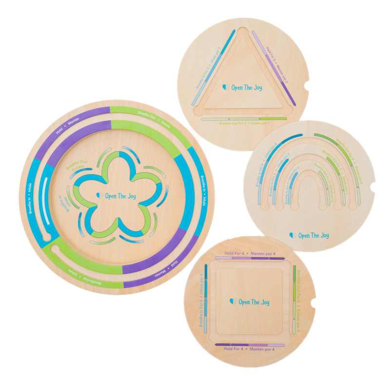 Calming Breathing Boards, Expressions Collection, 4 Pieces