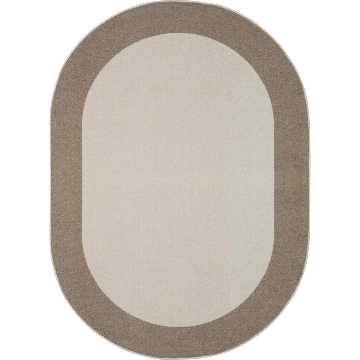 Easy Going 7'8" x 10'9" Oval area rug in color Neutral