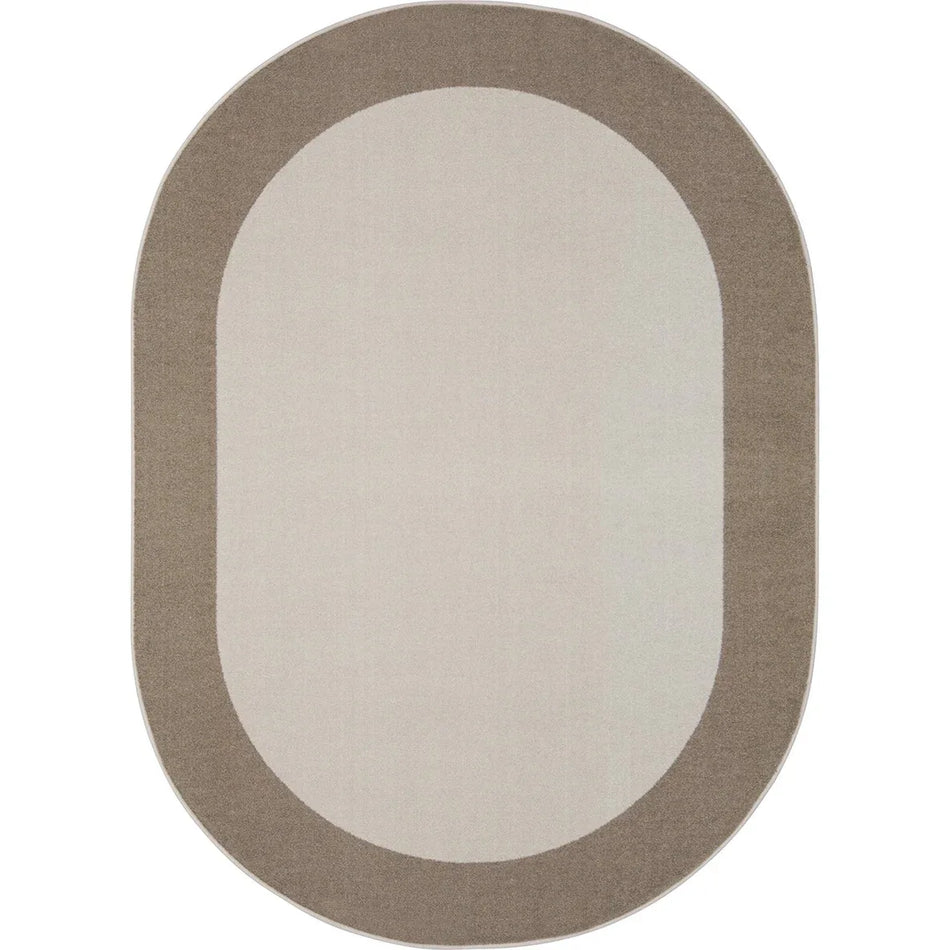 Easy Going 7'8" x 10'9" Oval area rug in color Neutral