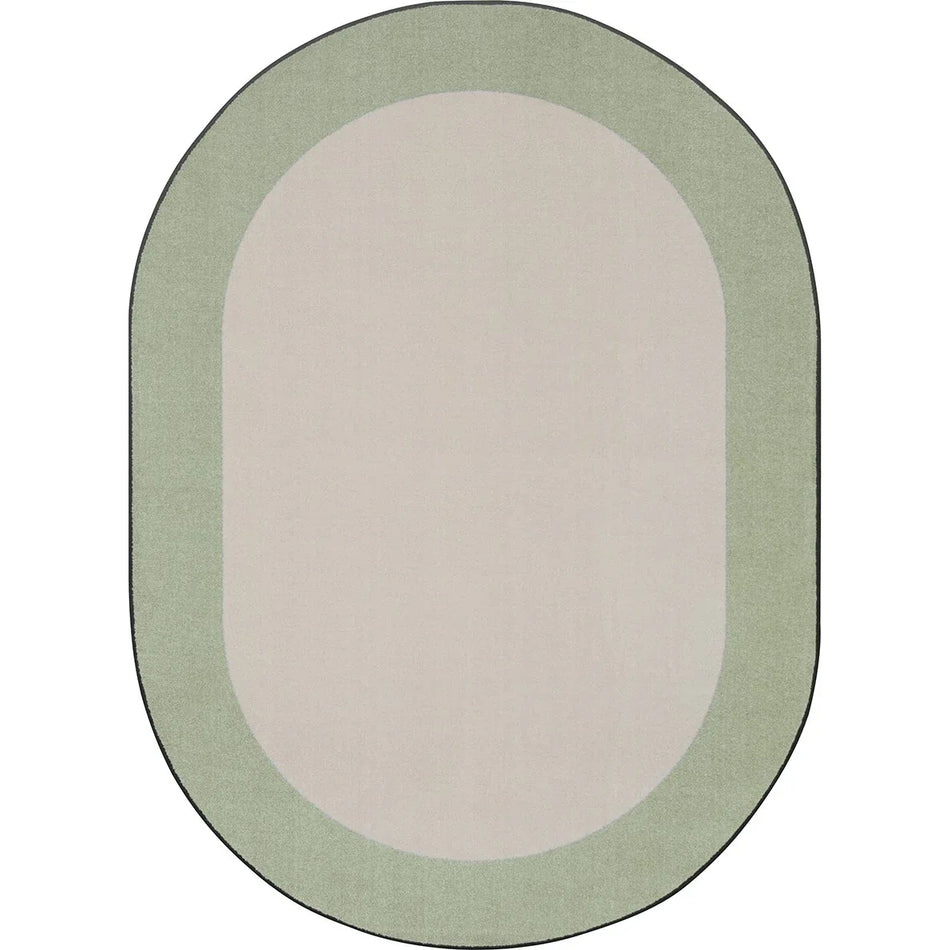 Easy Going 7'8" x 10'9" Oval area rug in color Sage