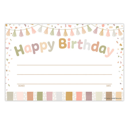 Terrazzo Tones Happy Birthday Awards, Pack of 30
