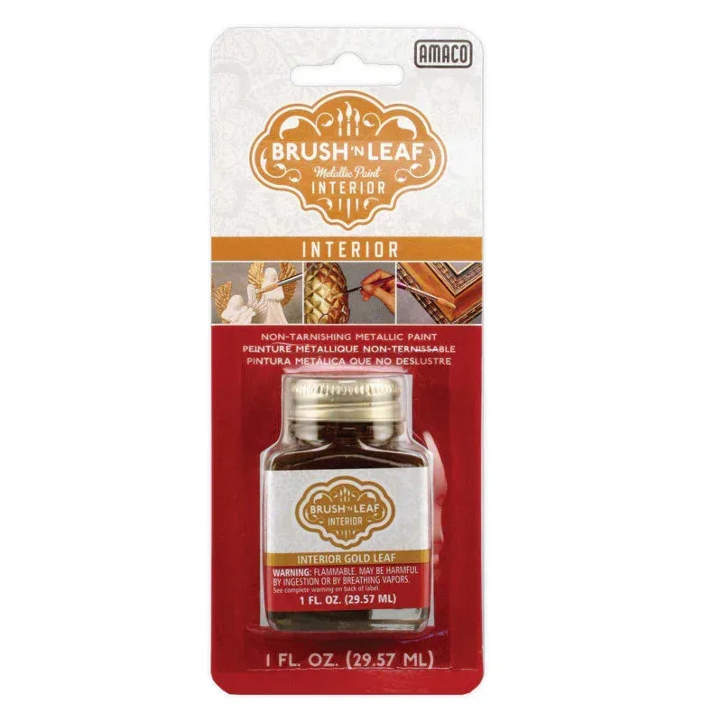 Brush 'N Leaf® Interior Paint, 1 oz, Metallic Gold Leaf
