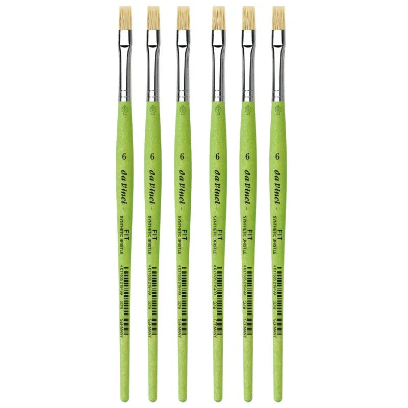 FIT Synthetics Student Brush, Synthetic, Acrylic & Oil, Flat, Series 379, Size 6, Pack of 6