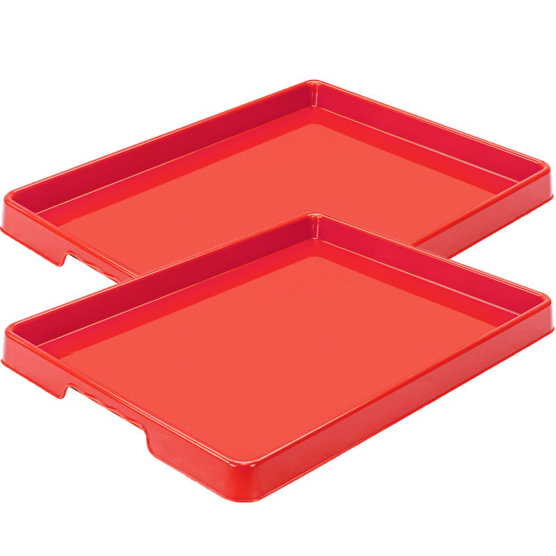Washable Activity and Art Tray, Fits 9 x 12-Inch Paper, Red, 2-Pack
