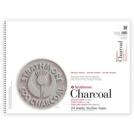 500 Series Charcoal Paper Pad, Assorted Colors, 24 Sheet, 18x24 inch, 1 Count