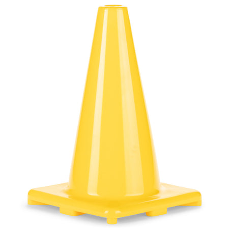 Hi-Visibility Flexible Vinyl Cone, weighted, 12", Yellow