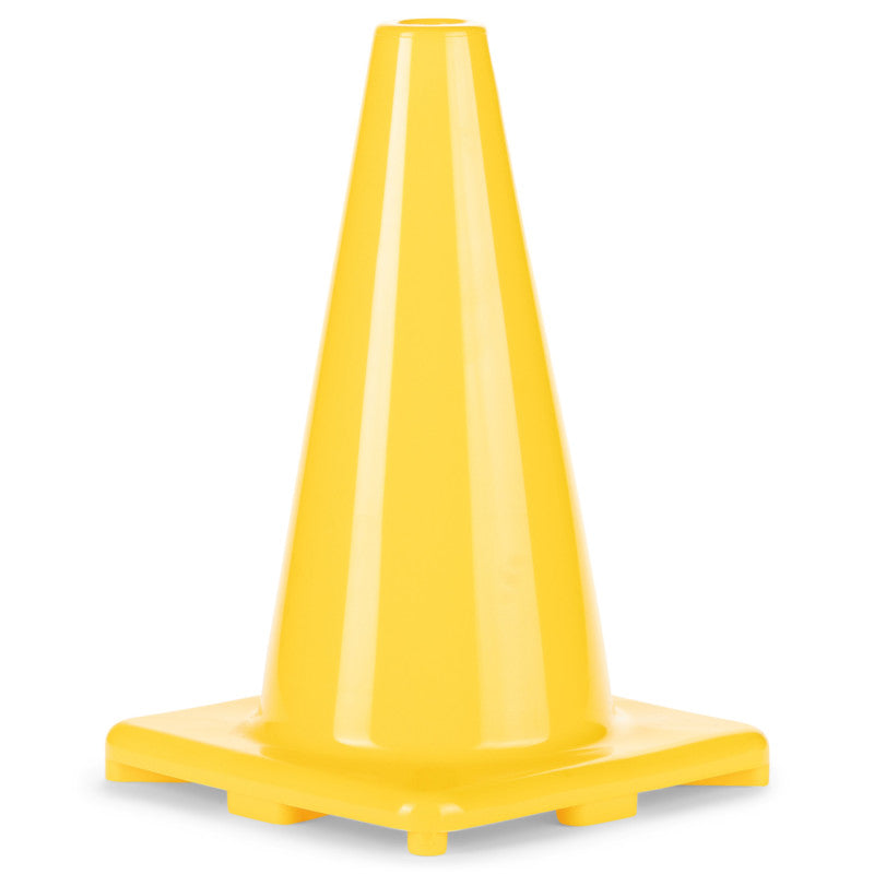 Hi-Visibility Flexible Vinyl Cone, weighted, 12", Yellow