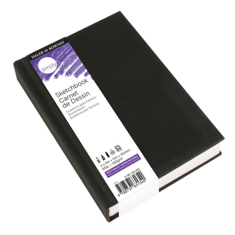 Simply Sketchbook, Hardcover, Soft White Pages, 4 in x 6 in, 110 Sheets