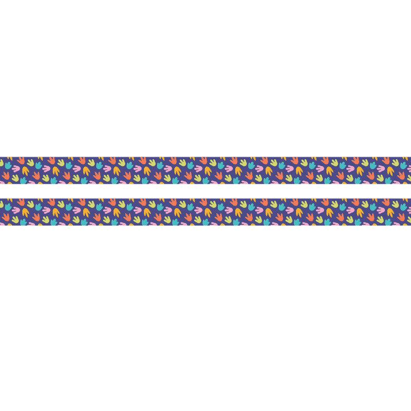 Dino Quest Colorful Tracks Classroom Border Trim, 24 Strips, 2-Pack