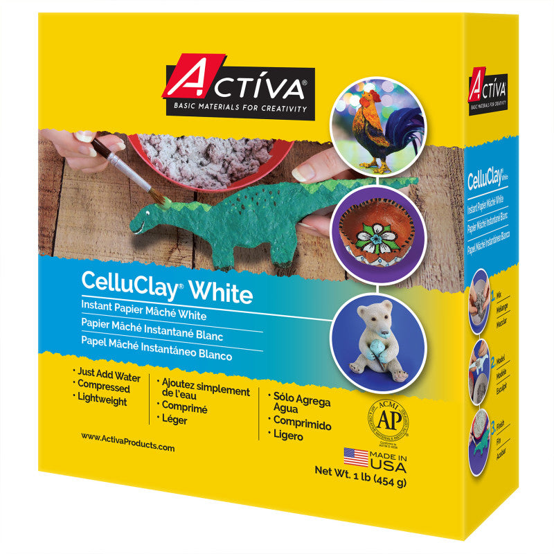 CelluClayÂ® Instant Paper MÃ¢chÃ©, Dries White, 1 lb