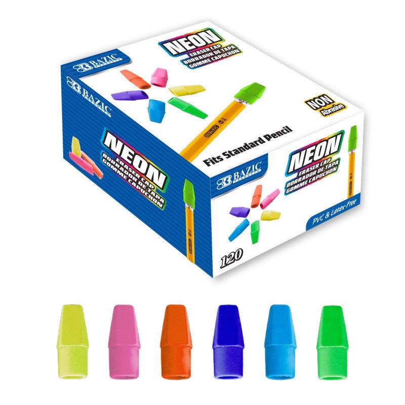 Neon Eraser Caps, 120-Count Box – Gramco School Supplies