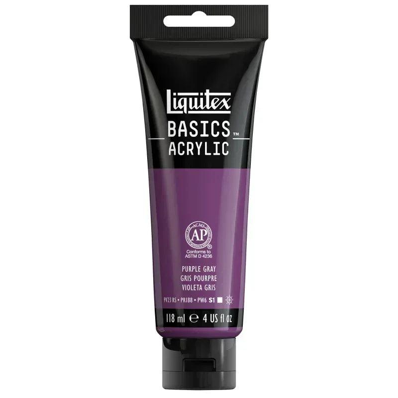 BASICS Acrylic Paint, 118 mL Tube, Purple Gray
