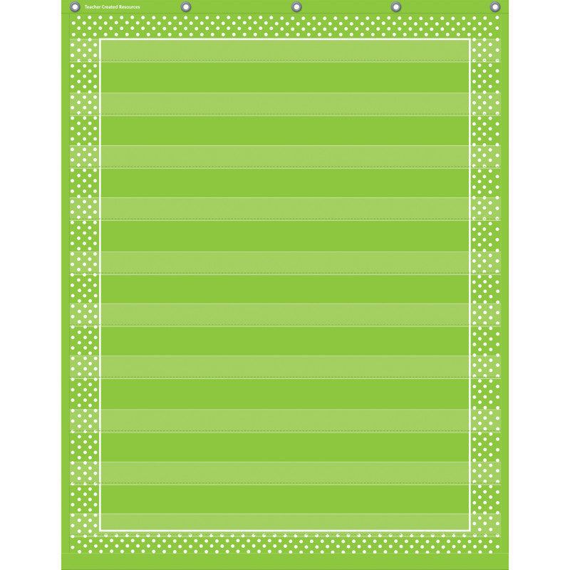 Lime Polka Dots 10 Pocket Chart