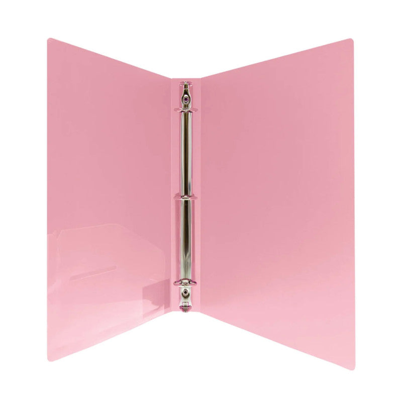 1" Poly 3-Ring Binder with Pocket, Assorted Pastel Colors, 1 Count