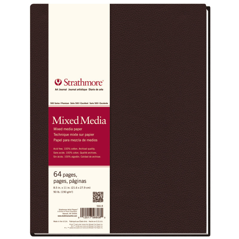 500 Series Art Journal Mixed Media Paper, Hardbound Binding, 64 Sheet, 8.5x11 inch, 1 Count