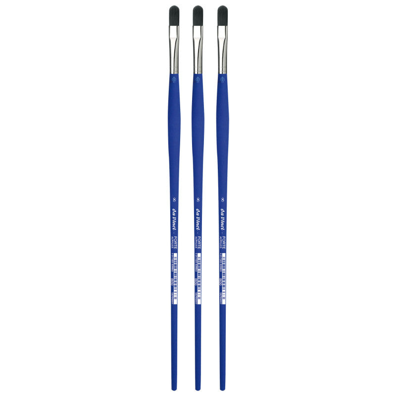 FORTE-Acrylics Student Brush, Synthetic, Acrylic & Oil, Filbert, Series 8650, Size 8, Pack of 3