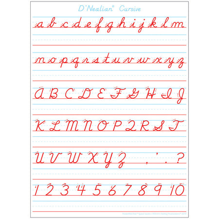 Smart Poly&reg; Single Sided PosterMat Pals&reg; Space Savers, D'Nealian Cursive Handwriting, 13" x 9.5"