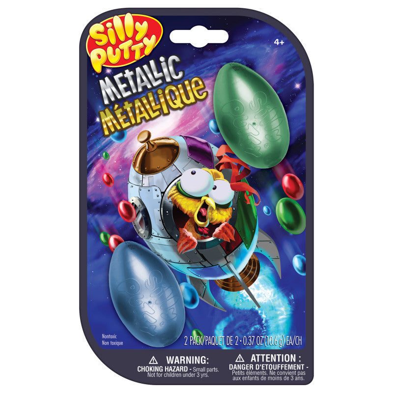Silly Putty Metallic Eggs, Assorted, 2-Pack