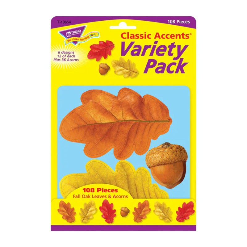 Fall Oak Leaves & Acorns Classic AccentsÂ® Var. Pack, 108 ct