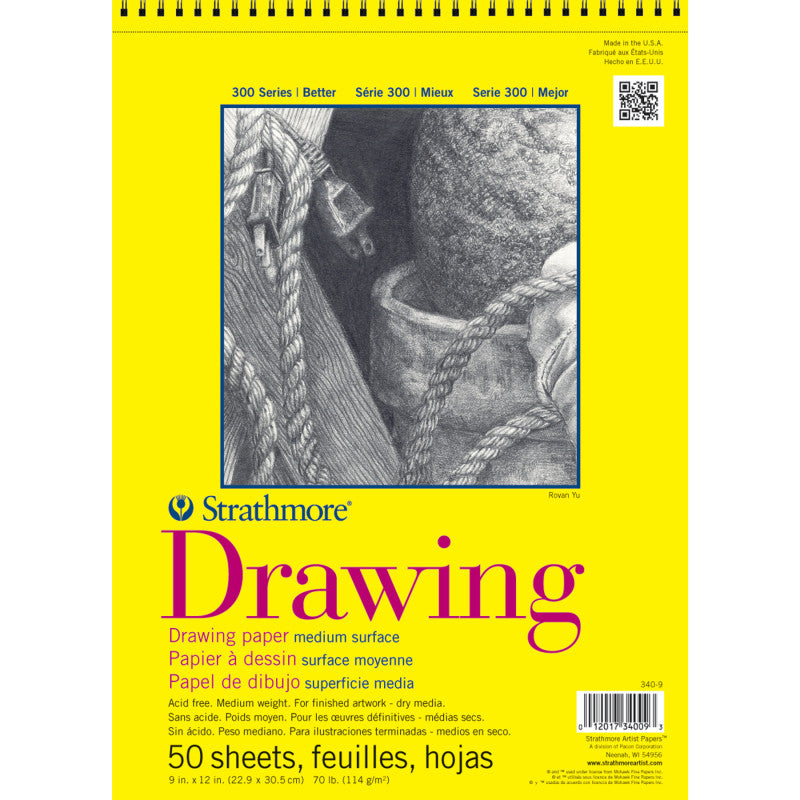 300 Series Drawing Pad, Top Wire Binding, 50 Sheet, 9x12 inch, 1 Count