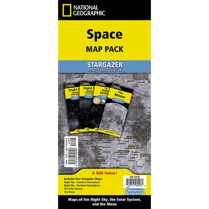 Space, Stargazer folded Map Pack Bundle, Folded: 4.25" x 9.25" ; Flat: 25.25" x 18.5"