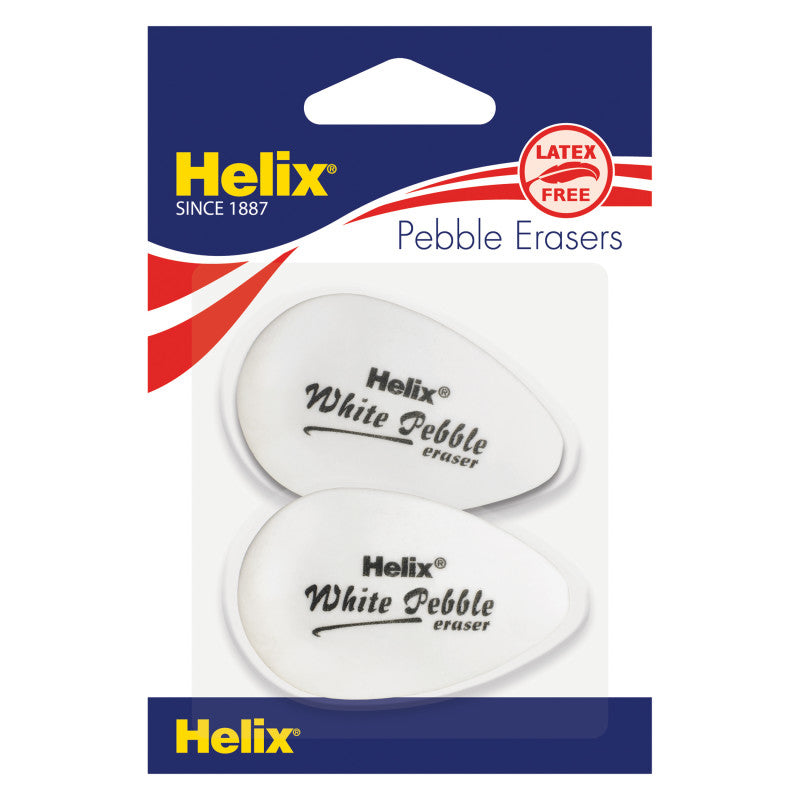 White Pebble Eraser, Twin Pack, White (MAP25001)