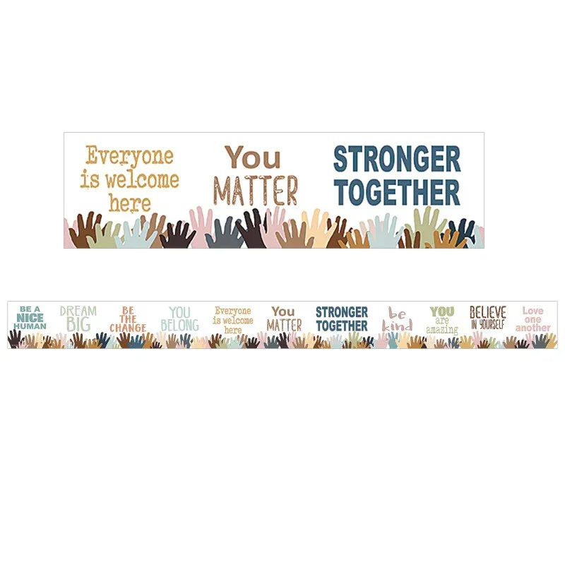 Everyone is Welcome Helping Hands Straight Border Trim, 35 Feet