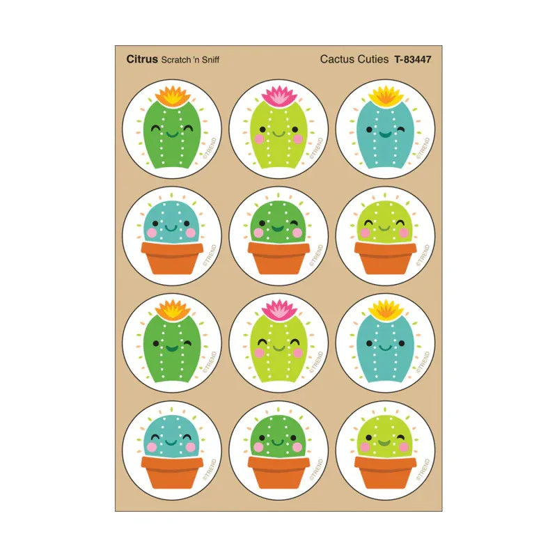 Cactus Cuties, Citrus scent Scratch 'n Sniff Stinky Stickers&reg;, Pack of 48