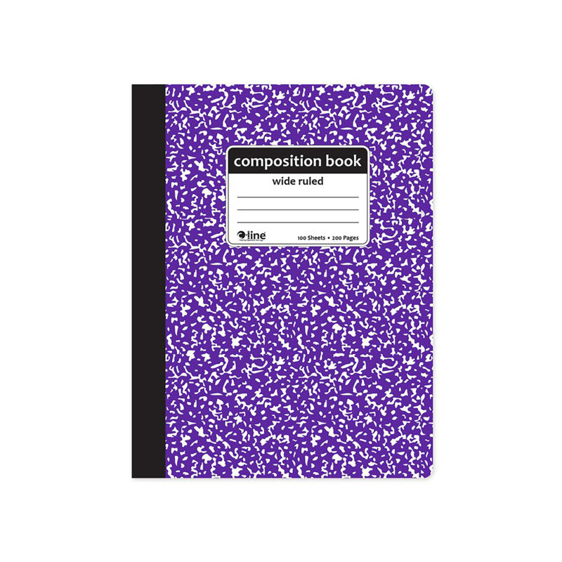 Wide-Ruled Marble Composition Book, 100 Sheets, Purple