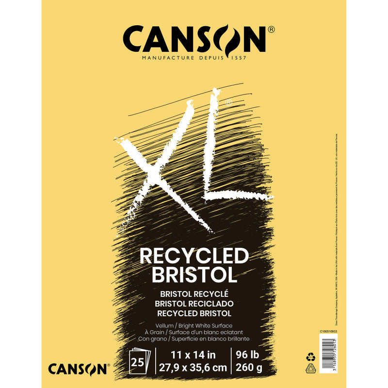 XL Series Recycled Bristol Pad, 25 Sheets, 11 x 14 in