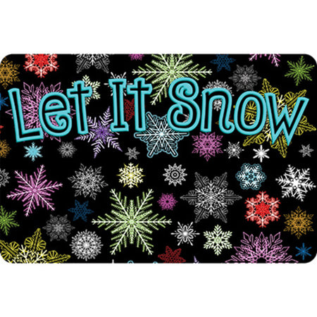 The Original Fun Mat&trade;, Welcome Mat, 15.5" x 23.5", Let It Snow Colorful Snowflakes