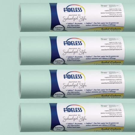 Schoolgirl Style Bulletin Board Paper, 48" x 12', Mint to Be, 4 Rolls