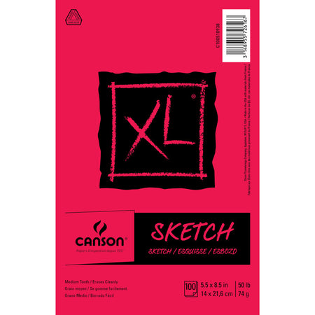 XL Series Sketch Pad, Foldover Binding, 100 Sheet, 5.5x8.5 inch, 1 Count