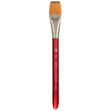 Velvetouch Wash Brush, Synthetic Bristles, Short Handle Mixed Media Paintbrush, Scarlet, Size 1 inch, 1 Count