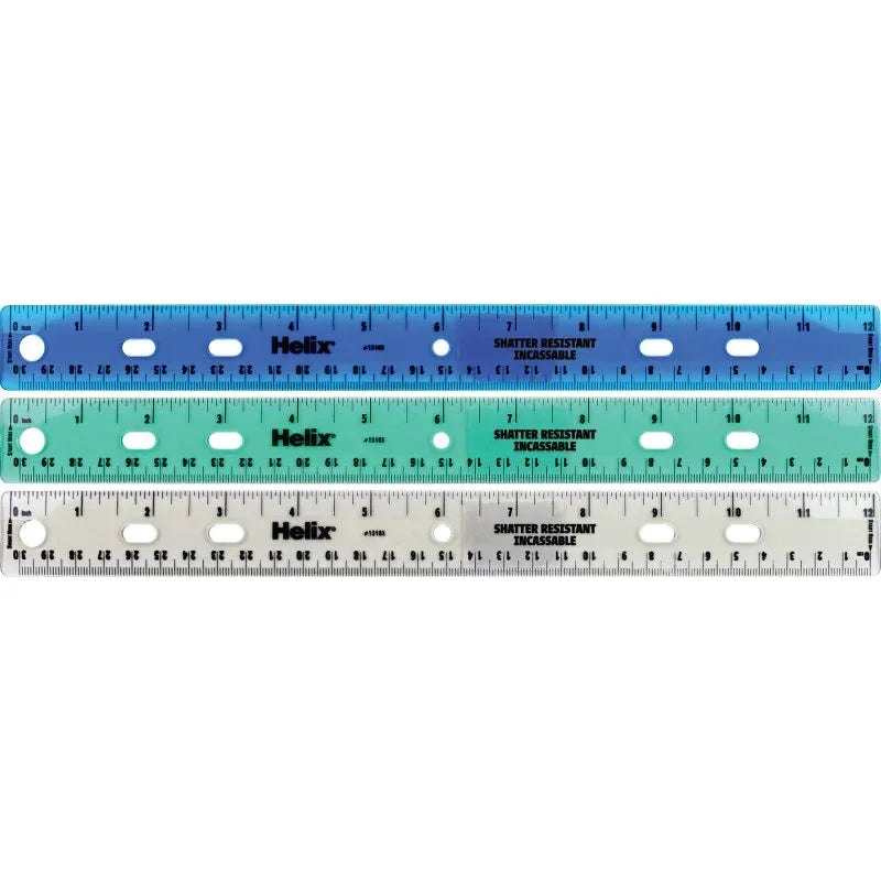 Shatter Resistant Ringbinder Ruler 12" / 30cm