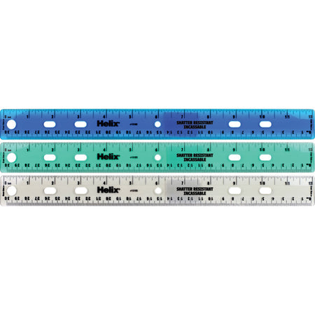 Shatter Resistant Ringbinder Ruler 12" / 30cm