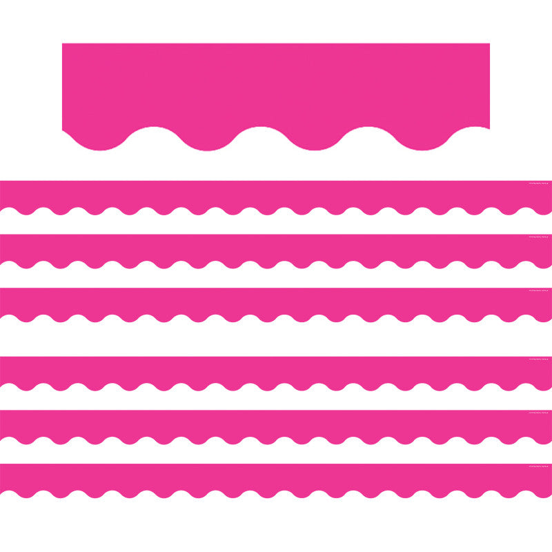 Hot Pink Scalloped Border Trim, 35 Feet Per Pack, 6 Packs