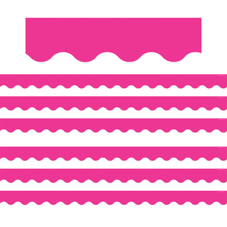 Hot Pink Scalloped Border Trim, 35 Feet Per Pack, 6 Packs