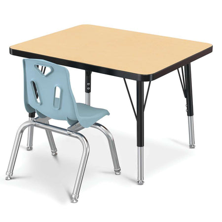 Jonti-Craft® Berries® Rectangle Student Desk - 24" X 30", E-height - Maple/Black/Black Product Number: JON6570JCE011