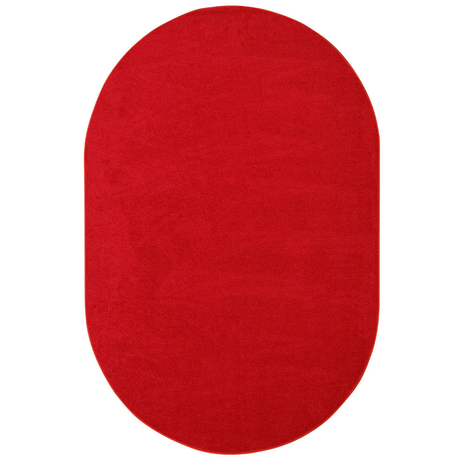 Endurance 6' x 9' Oval area rug in color Red