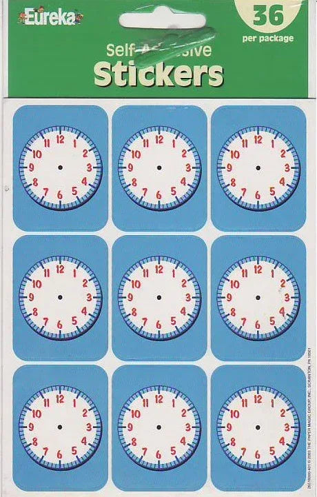 Eureka clock stickers 1.5 inch 36 PER PACK