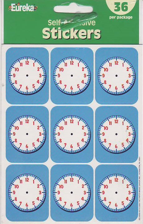 Eureka clock stickers 1.5 inch 36 PER PACK