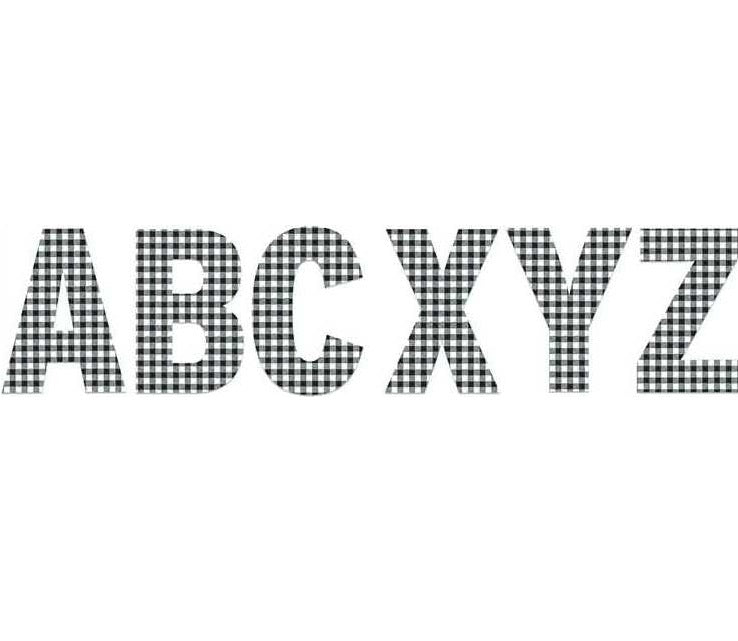 Black & White Gingham 7" Reusable Letters
