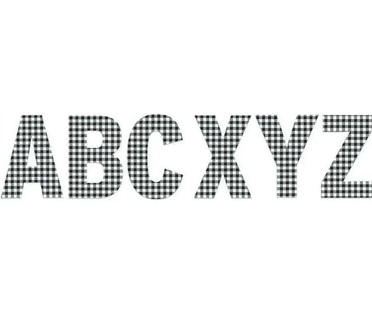 Black & White Gingham 7" Reusable Letters