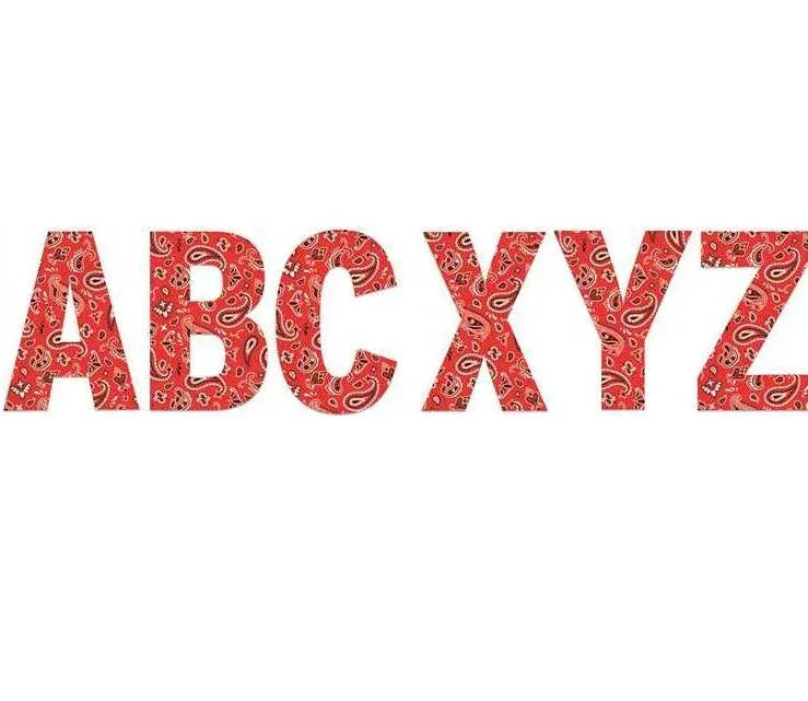 Red Bandana 7" Reusable Letters