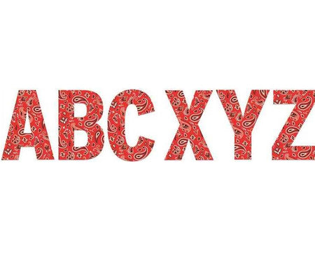 Red Bandana 7" Reusable Letters