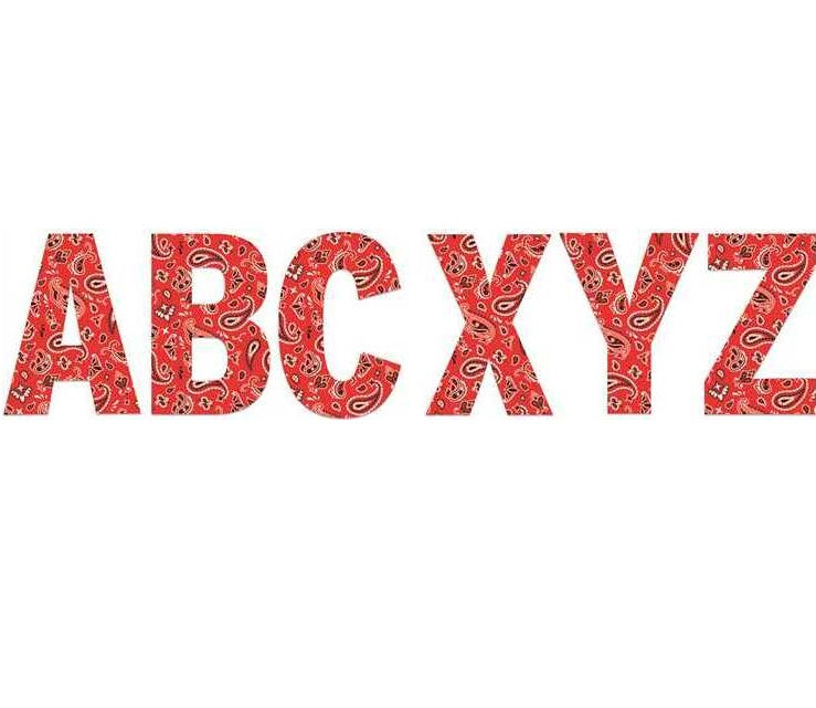 Red Bandana 7" Reusable Letters