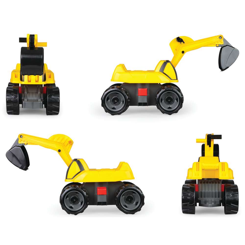 LENA Powerful Giants Ride-On Excavator w/Manually Operated Digging Scoop