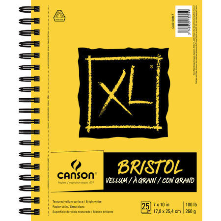 XL Series Bristol Pad, Vellum Finish, Wire Binding, 25 Sheet, 7x10 inch, 1 Count